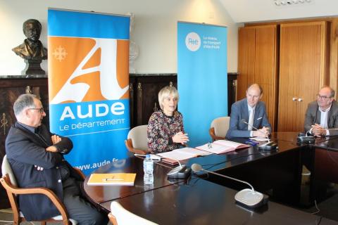 Signature de la convention entre réseau de transport d'électricité et le Département de l'Aude.